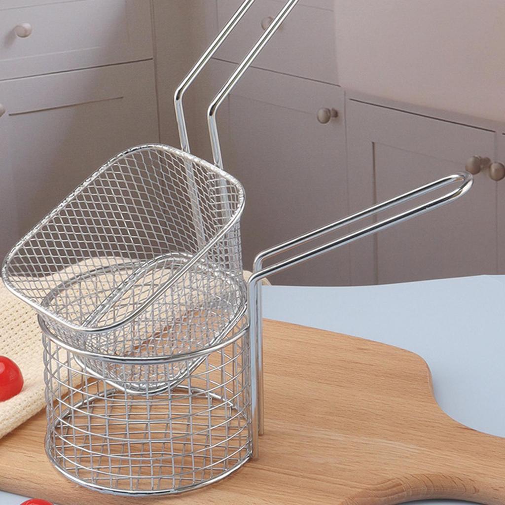 Frying Basket French Fry Serving Baskets Mini Stainless Steel Chips  Fry Baskets Food Presentation Strainer Potato Cooking Tool