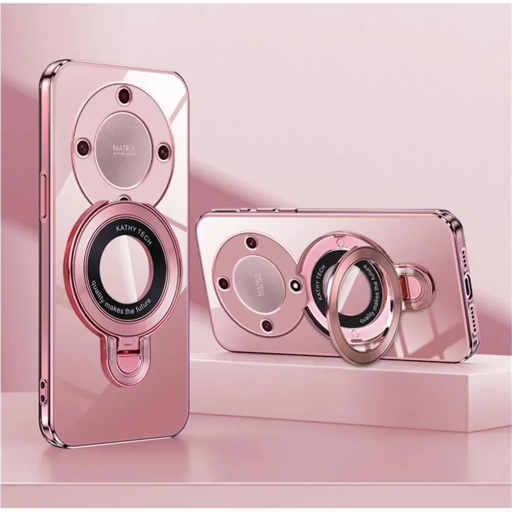 Magic 7 Lite Plating Magnetic Bracket HD Case for Honor Magic 7 Pro 6 5 Lite Honor X9C X9B X9A X8A/B TPU Shockproof Soft Shell