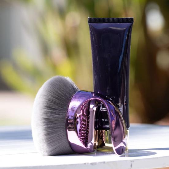 Mushroom Makeup Brush with Handle Multi-purpose Self Tanner Applicator Brush Synthetic Loose Powder Blush Face Body Cosmetic Brush