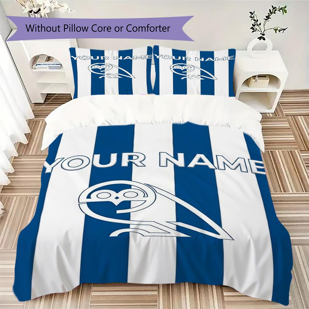 Custom Name Sheffield Wednesday Bedding,Quilt Set Quilt Cover Pillowcase Home Birthday Gift(1 * Duvet Cover + 2 * Pillowcase, Without Core)_xia