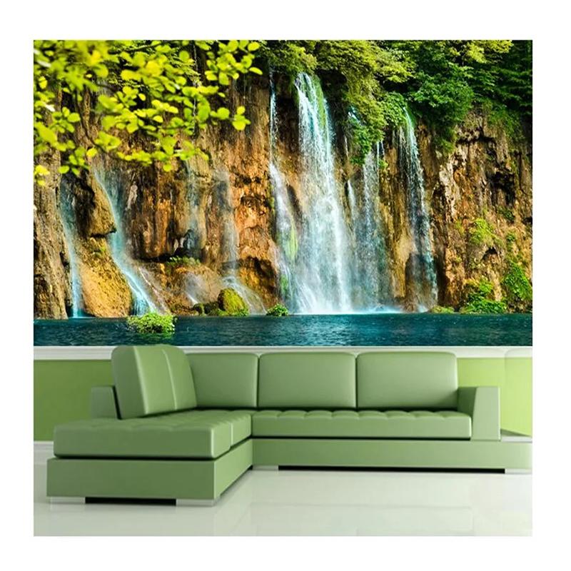 

Modern 3d Luxury Forest Landscape Photo Wall Mural Waterfall Wallpaper Cliff Decorated Large Wall Mural 200 cm(W) x 140 cm(H)