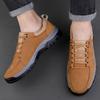 Genuine Leather Men Stylish Sneakers Men Lace-Up Breathable Casual Shoes Outdoor Male Comfortable Hiking Shoe Men's Travel Shoes