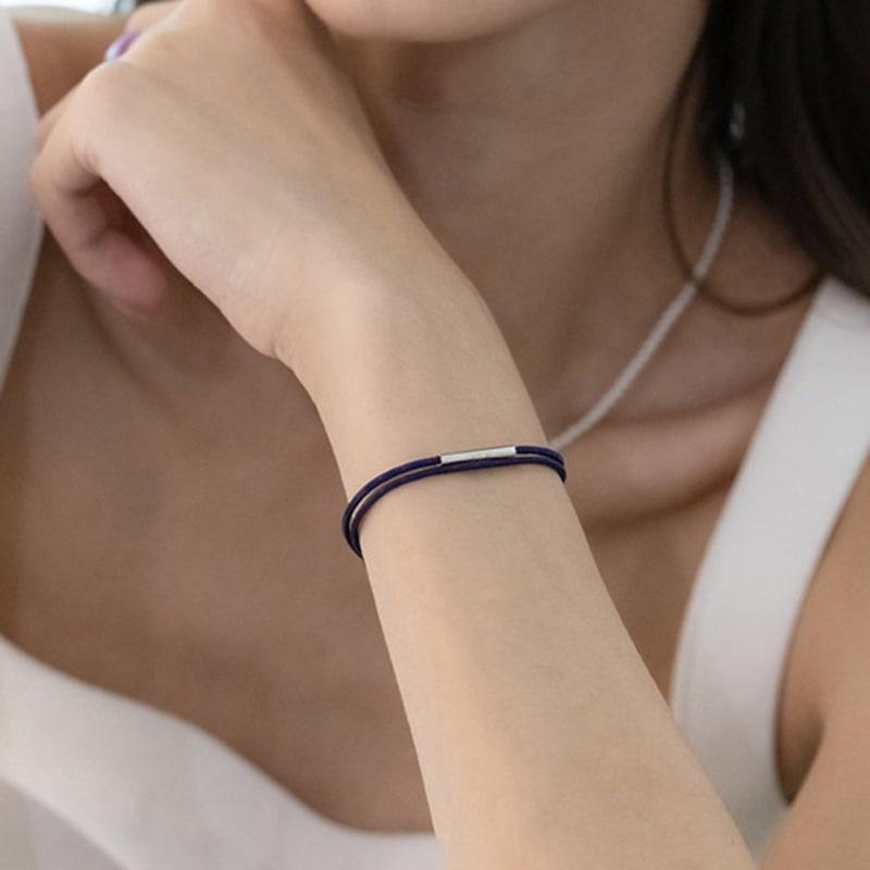 

BE/GINS LA LIGNE DOUBLE STRING bracelet NAVY DOT FREE