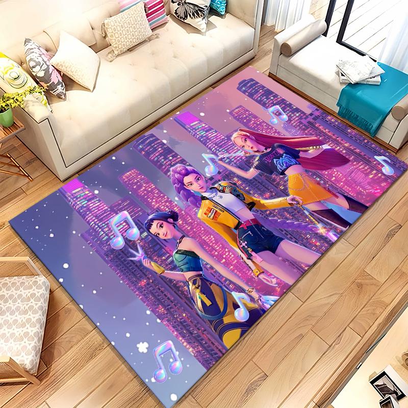 

K-Pop Demon Hunters Golden Saja Boys Living Room Non-Slip Area Rug Soft Carpet for Bedroom Playroom Sofa,Home Decor Doormat 40x60cm