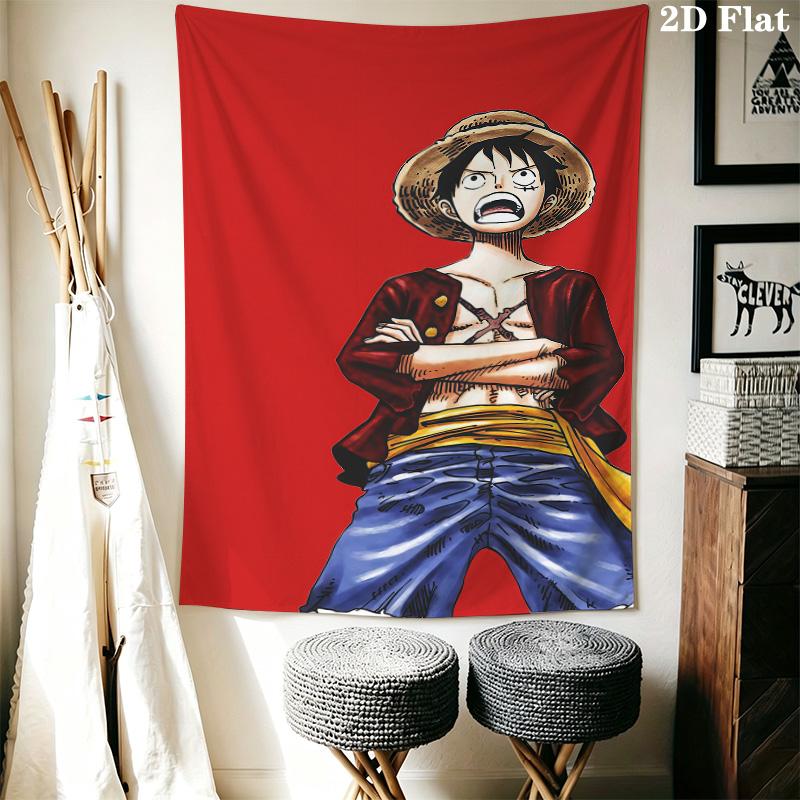 Monkey D Luffy Wandteppich Ästhetischer Wandbehang Bedruckte Stoffdecke Dekorative Wandteppiche für Schlafzimmer Wohnzimmer Heimdekoration