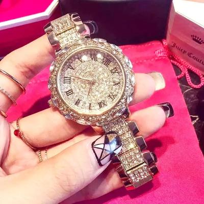 Women's Luxury Rhinestone Quartz Watch Elegant WaterproofFashion Analog Party Dress Wrist Watch