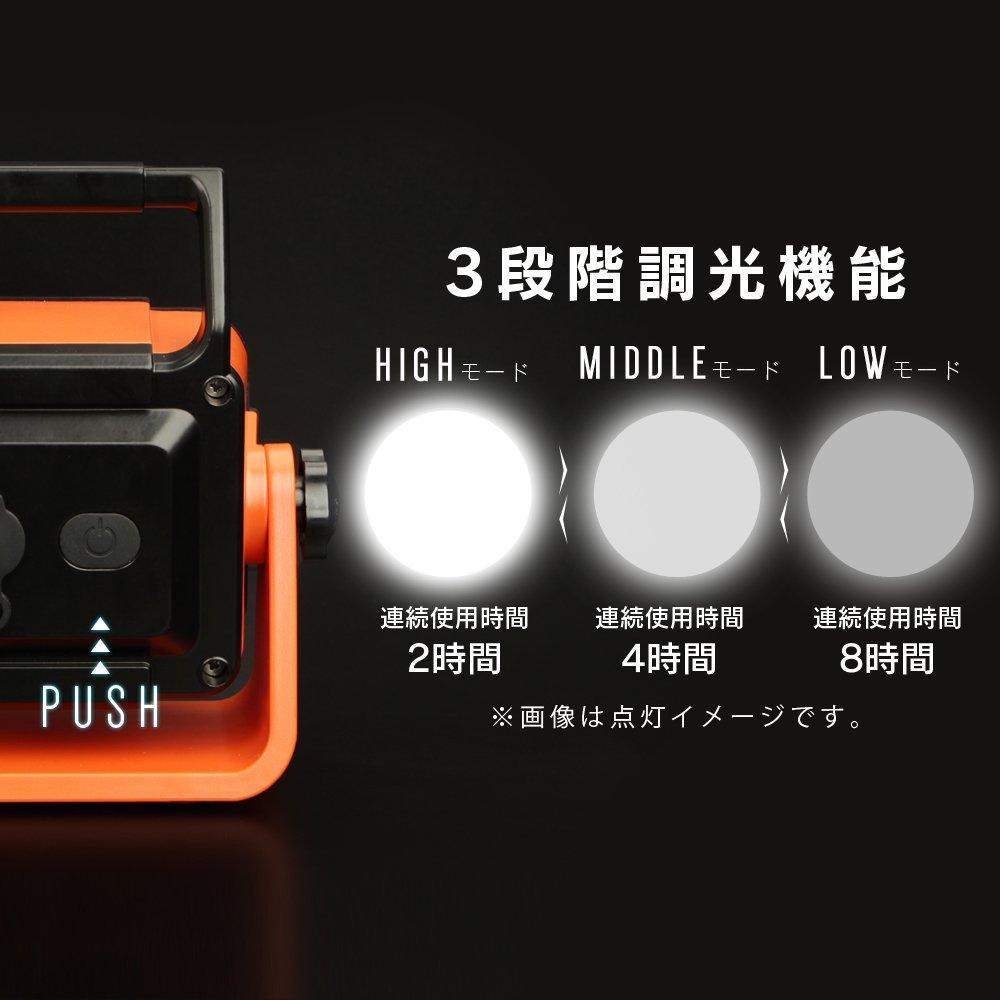 Iris Ohyama LED Work Light Floodlight Rainproof Rechargeable Freestanding Base Light 1000lm Insect-resistant/Waterproof LWT-1000BB