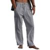 Herren-Leinenhose, locker, lässig, Sommer, Stretch-Taille, Kordelzug, lockere Hose