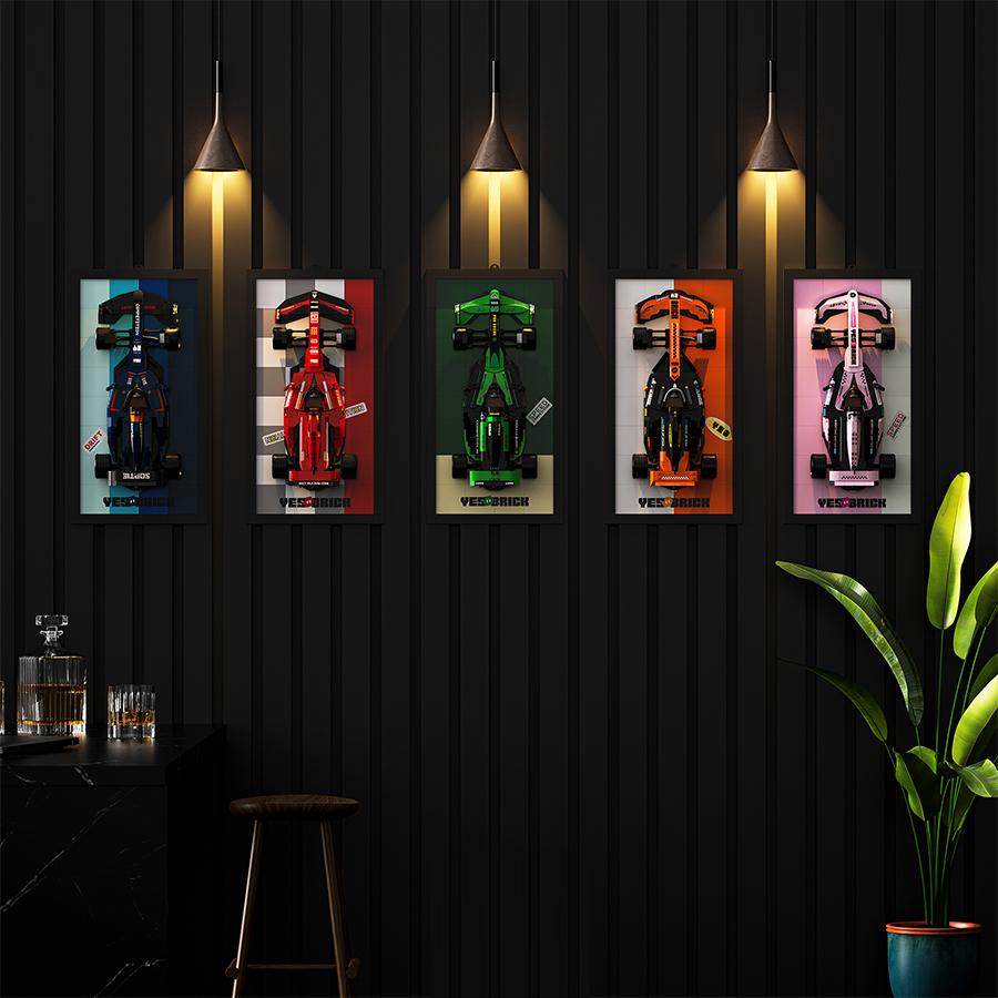 New Car F1 Vehicle Model Assembled Building Blocks Formula Sport Car Mini Bricks Game Boys Toys Collection Gifts Wall Decor