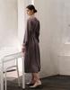 G Mar Round Neck Long Dress Maroon