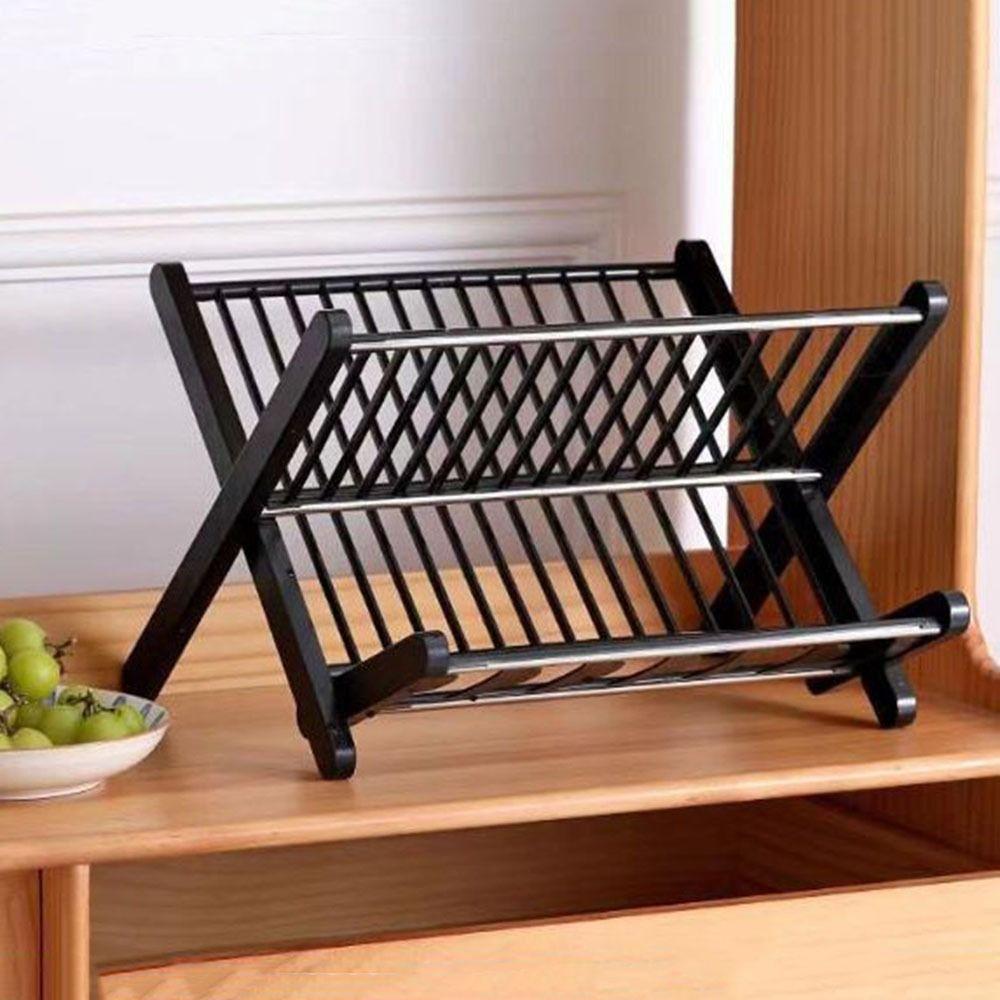 X-Type Foldable Drain Rack Large Capacity Dish Drying Rack Folding Bowl Draining Stand  Kitchen