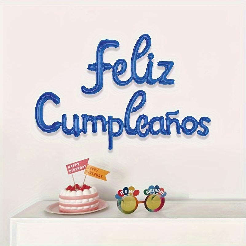 Espanhol Feliz Aniversário Balão Foil Conjunto Festa Decoração Banner 16 polegadas Parede Cenários Balão Casa Decoração Quarto Celebração Presente