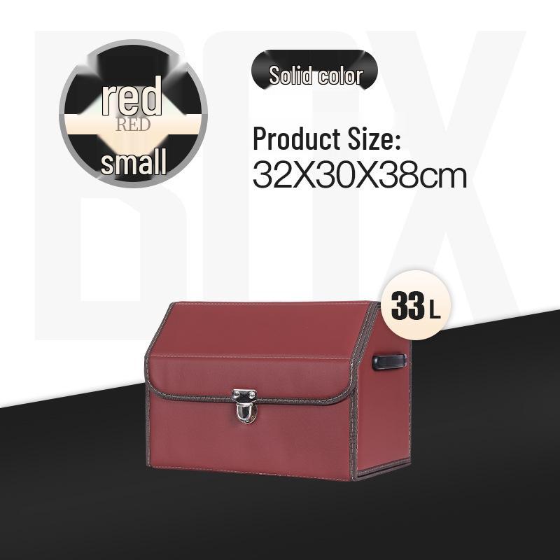 Leather Car Trunk Storage Box with Logo - Multifunctional Folding Organizer
