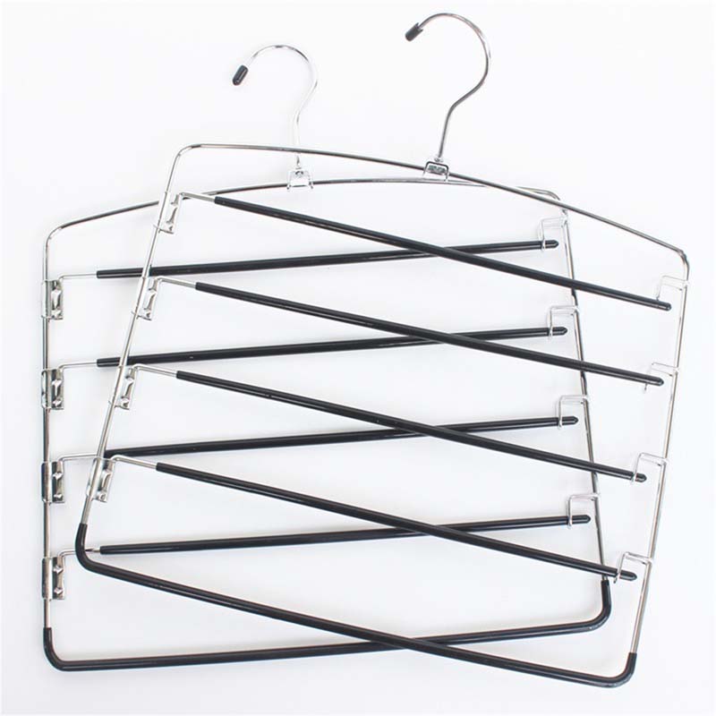 Mehrschichtige Edelstahl Bewegliche Kleiderbügel Regale Organizer Platzsparer Schrank Kleiderbügelständer Hosen Kleidung Funktionsbügel