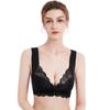 European and American plus-size front-opening button tank top, sexy lace wireless bra, push-up seamless women's lingerie