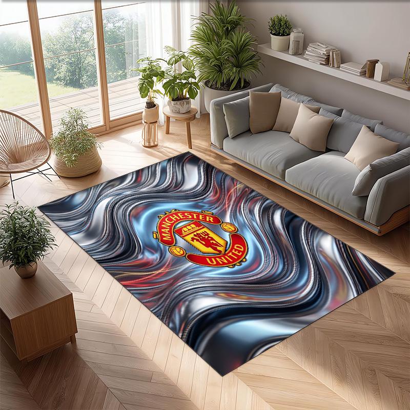 Manchester United Bedruckter Flanell Teppich rutschfest weich Polyester Boden Teppich Indoor Dekor Matte für Schlafzimmer Wohnzimmer Sofa