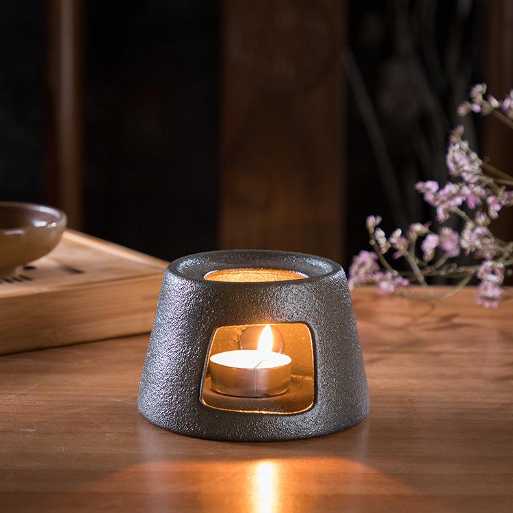Retro candle warm tea stove coarse pottery kung fu tea set accessories stove Japanese ceramic tea heater
