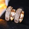 Crystal White Zircon Stone Square Hoop Earrings Luxury Female Gold Color Wedding Jewelry for Women