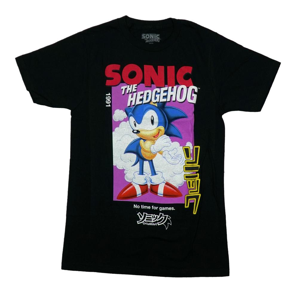 Sonic the Hedgehog New Adult T-Shirt - 1991 No Time For Games