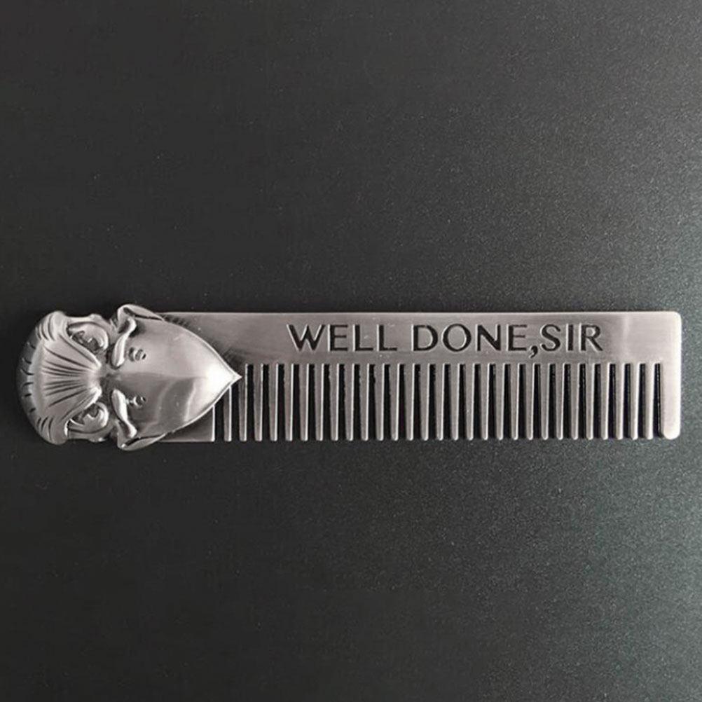 Premium Stainless Steel Beard Comb Fine Tooth Scalp Grooming Tool for Dandruff Removal Portable Men Hair Styling