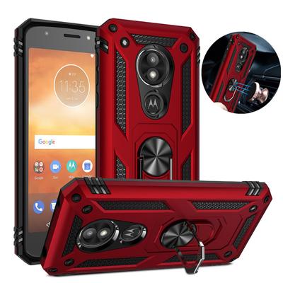 Pro Motorola E5 E6 Plus G6 Play G7 Power Case Nárazuvzdorný Armor Magnet Ring Stand Zadní kryt pro Moto One Zoom Coque Shell