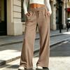 Women's Casual Loose Fit Wide Leg Pants with Drawstring and Pockets for Everyday Wear
