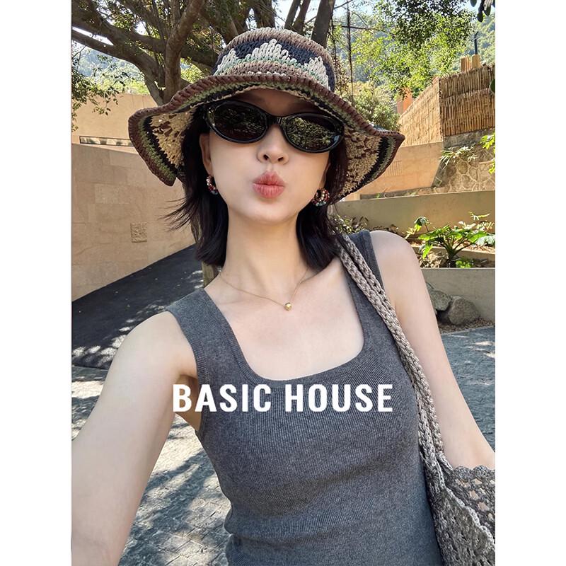 Basic House Women s U-Neck Knit Camisole Top L