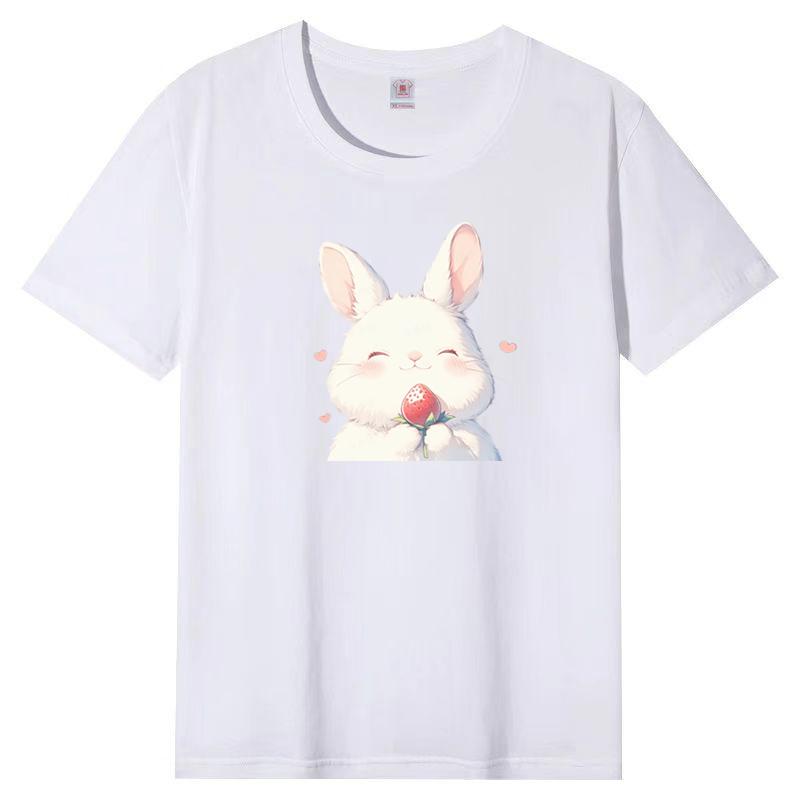 Fun Cat Print Short-sleeved T-shirt Women Summer New Loose Cotton Top Bottoming Shirt