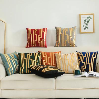 Luxuriöser goldener Bronzing Verdicken Samt Kissenbezug 45*45 Geometrisch Kissenbezug Coussin Zuhause Sofa Dekorative Funda Cojin