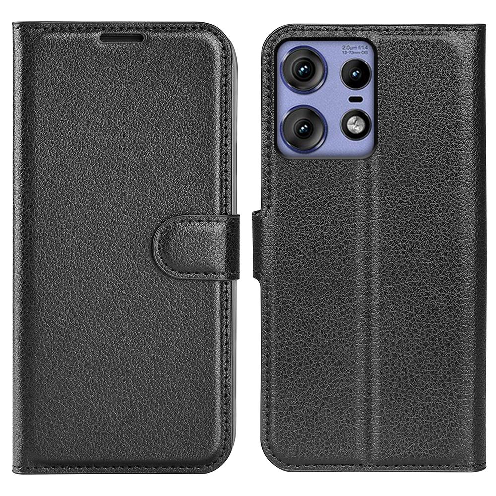For Motorola Edge 50 Pro 5G Case Litchi Texture Stand Wallet Phone Leather Cover
