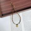 Bohemian Titanium Steel Clavicle Necklace - Maillard-Style Retro Design for Women, Light Luxury Autumn/Winter Accessory