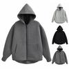 Autumn Spring Women Coat Hooded Drawstring Long Sleeves Pockets Zip-up Elastic Cuff Hem Loose Sport Hoodie Casual Daily Wear Jacket