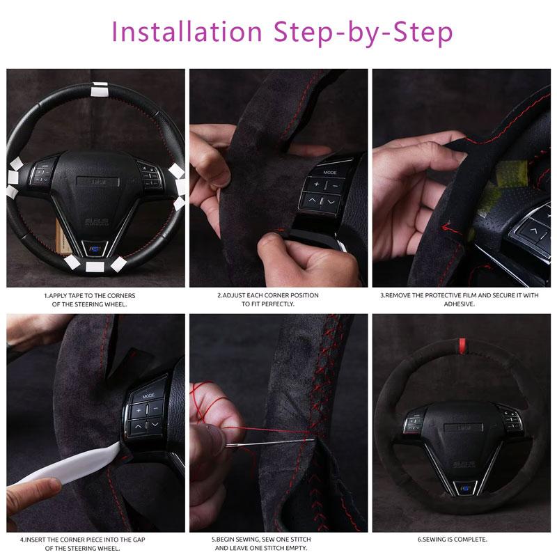 Maßgeschneiderte Wildleder-Lenkradabdeckung für BMW M Sport F30 F31 F34 F10 F11 F07 X1 X2 X3 F20 F21 F25 F32 F33 F36 F39 F48