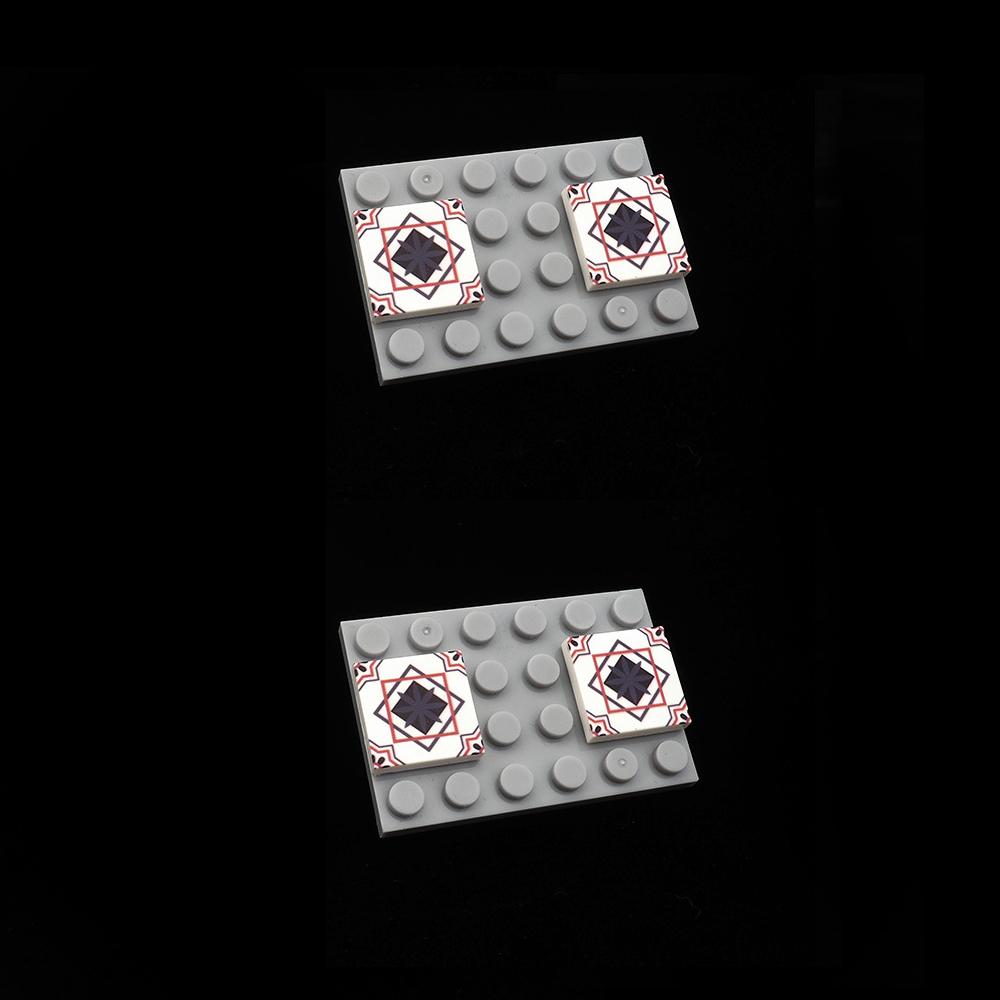 MOC 10 Stück Puzzle High-Tech 3068 2x2 Gemusterte Bodenfliesen Bausteine Bedruckte Plattensteine Partikelspielzeug Kinder Geschenk
