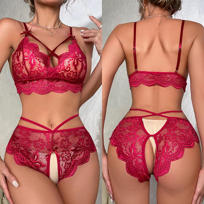 Sexi Babydoll Lace Bra And Panty Set Perspective Sex Erotic Costumes Lingerie Set Underwear Dress Porn Sexy Lingerie For Women