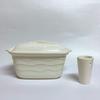 Sento Senga White Mini Square Pickle Bowl with Drainer, Made in Japan, Refrigerator Safe