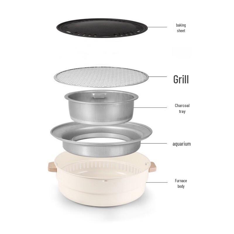 OEING Outdoor Charcoal BBQ Grill & Tea Stove Set Standard