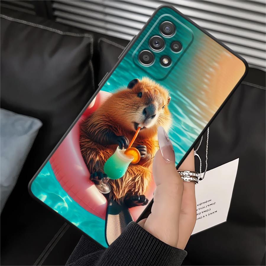 Cute Capybara Soft Back Phone Cover Case for Samsung Galaxy A50 A70 Note 20 Ultra 9 10 A04 A10 A20 A30 A40 A03 A01 A02 A06 A05
