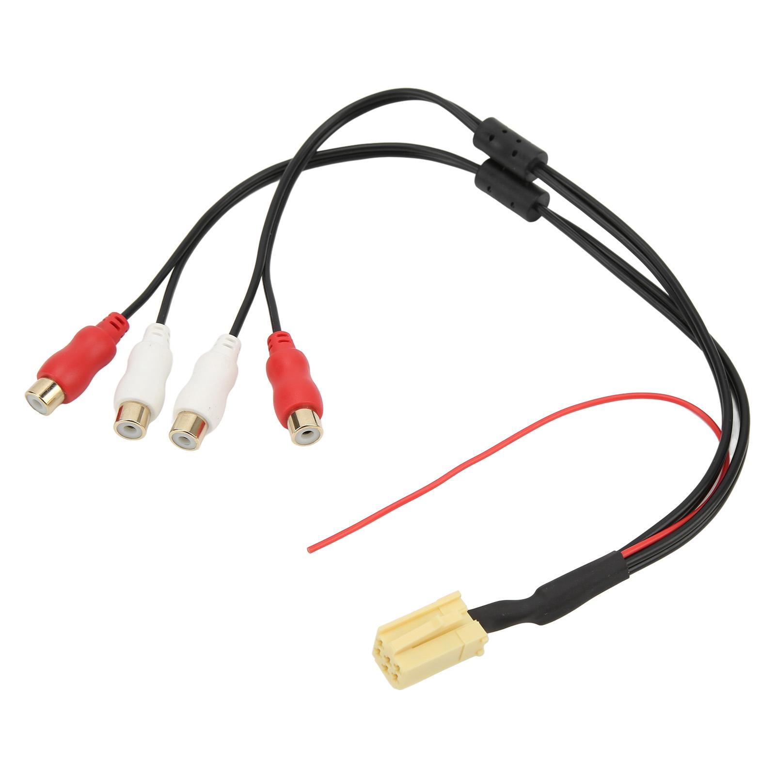 

4RCA Cable MINI ISO 6Pin Audio Line Bluetooth Replacement for Seat