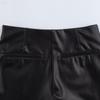 Women's Slim-Fit Asymmetrical Faux Leather High-Waisted Skirt Shorts - Spring 2025