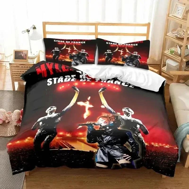 New 3D Print Singer Mylene Farmer Beding Set 3D Printed Suitable for Bedrom Soft Duvet Cover Set With Pilowcases Children Kids Home Textile