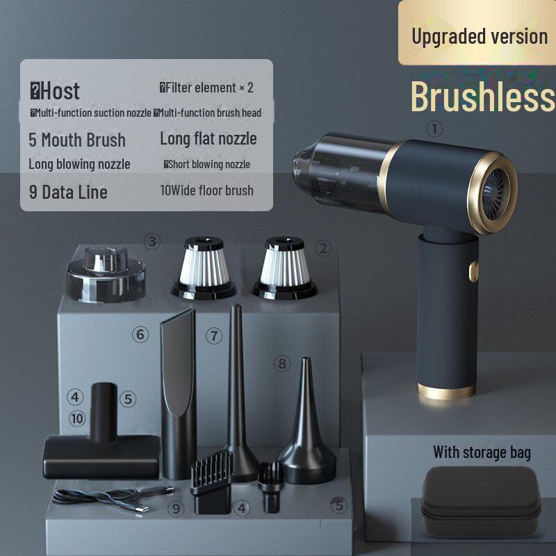 "Wireless Dual-Purpose Car Vacuum: Strong Suction & Blowing for Interior"