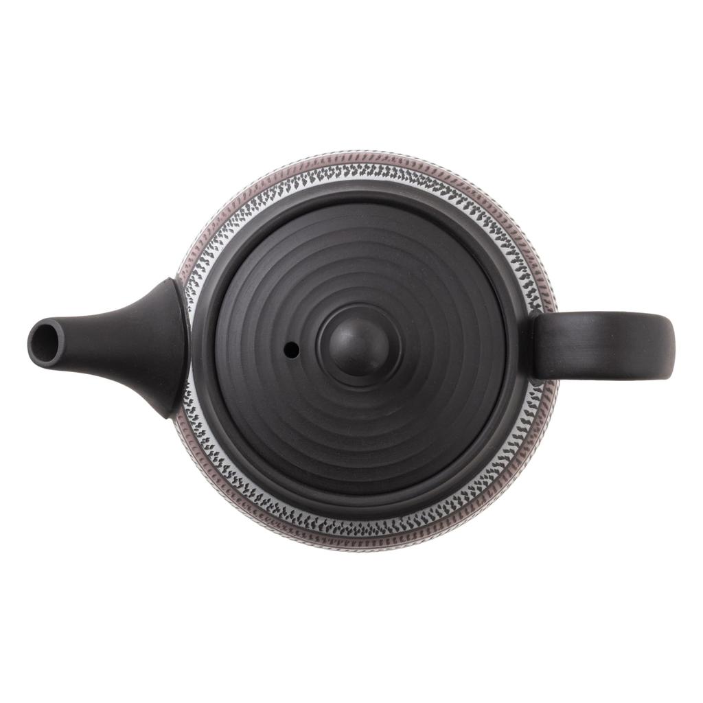 with Obi for Green and Made in tk014 Tokoname-yaki Teapot, Takeharu, Three-Color Biri, 270ml, Net, Deep-Steamed Tea, Hojicha, Genmaicha, Japan, Boxed,