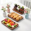 Small Wood Tray, Rectangle Wooden Trays for Decor, 7.28x4.13in Acacia Wood Tray for Home Decor, Bathroom, Kitchen Counter Charcuterie Boards Cheese