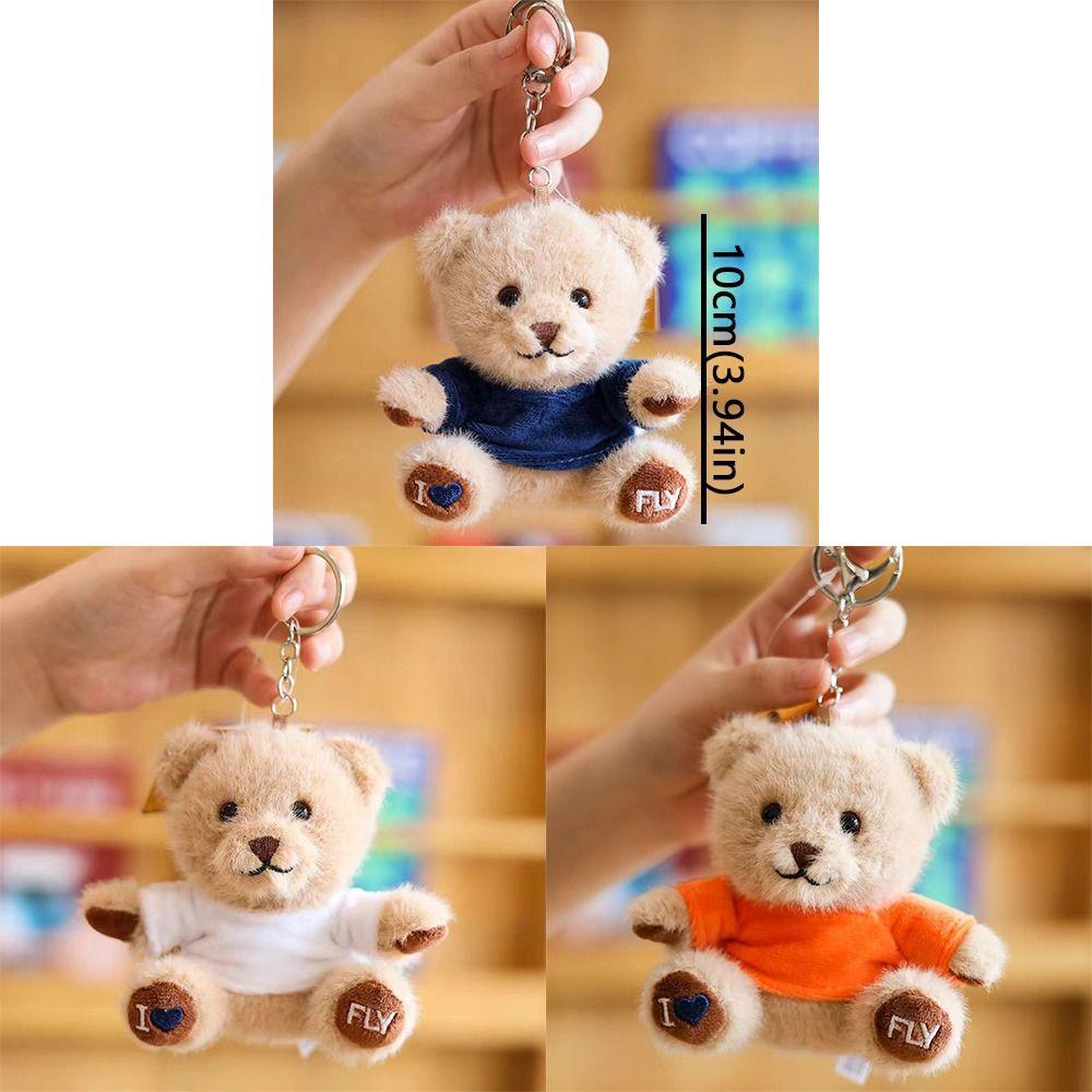 Stuffed Animal Plush Bear Key Chain Cute Bear Pendant Doll Graduation Bear Doll  Car Key Chain