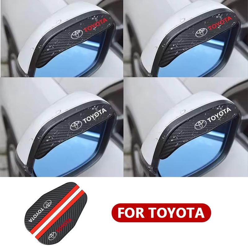 RATG2 2pcs Car Carbon Fiber Rain Eyebrow Rearview Mirror Visor Shade For Toyota Rav4 CHR Yaris Prius Avensis Corolla Camry Highlander