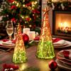 Lewondr Small Tabletop Christmas Tree Set of Mercury Finish Glass Christmas Tree Ornaments with LED Battery Perfect for Entrance and Other 2, 1026cm