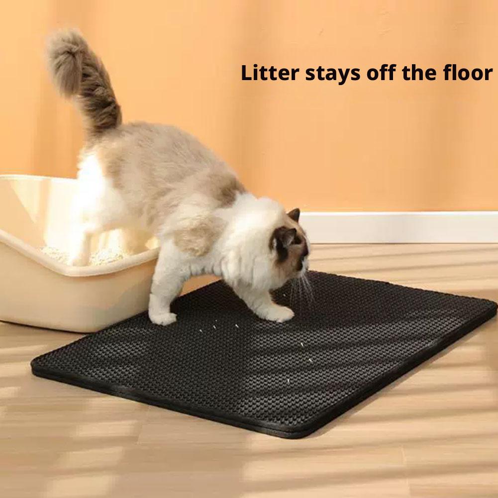 Cat Litter Mat Waterproof Double Layer Pet Litter Box Mat Pet Toilet Cat Mat Nonslip Sand Pet Cat Washable Clean Mat