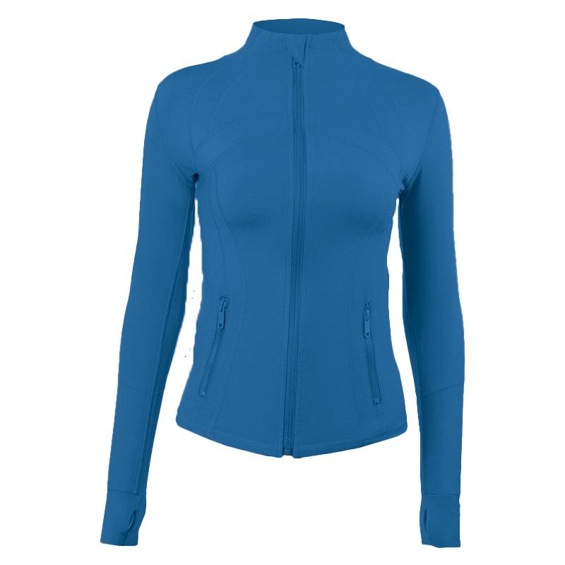 Women's Spring Yoga Sport Jacket - Tight Fit, Casual Jogging, Breathable, Zippered, Stand-Up Collar, Long Sleeve.
