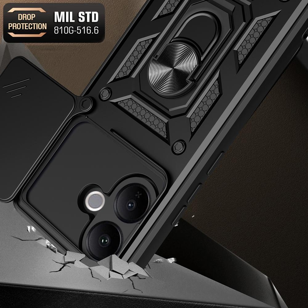Armor Funda for VIVO V60 Lite Case Cover Slide Camera Protection Ring Holder Stand Shockproof Back Capa Funda